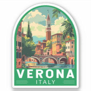 Verona Italië Reizen Kunst Vintage Sticker