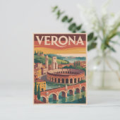 Verona Italy vintage Briefkaart (Staand voorkant)