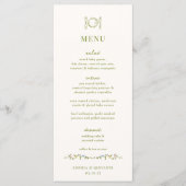 VERONA Moss Green Wedding Menu (Voorkant)