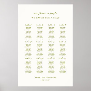 VERONA Moss Wedding Zitplaatsen Plan Poster
