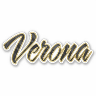 Verona noir or Lettre Autocollant Sticker