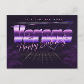 Verona Nom Prénom Carte postale violette Anniversa (Devant)