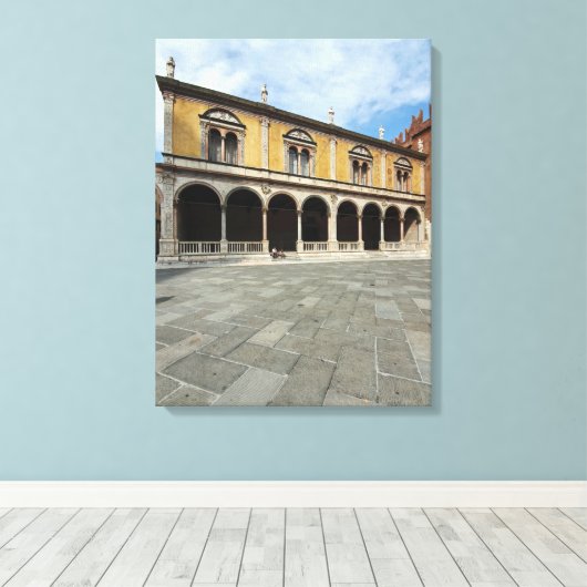Verona Piazza Dante uitzicht canvas print (Insitu (Houten vloer))
