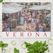 Verona Piazza Erbe vue serviette de thé (Plié)