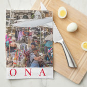 Verona Piazza Erbe vue serviette de thé (Quart Plié)