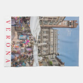 Verona Piazza Erbe vue serviette de thé (Horizontal)