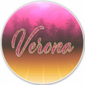 Verona Prénom Golden rose Autocollant (Devant)