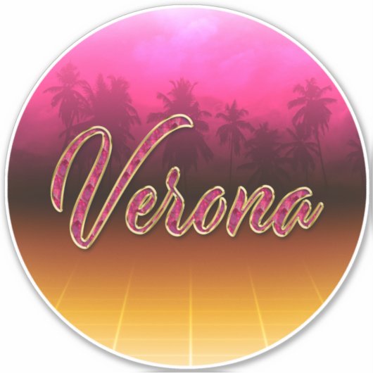 Verona Prénom Golden rose Autocollant (Devant)