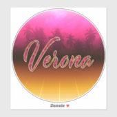 Verona Prénom Golden rose Autocollant (Feuille)