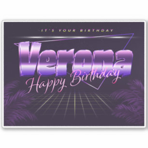 Verona Prénom lila retro Sticker