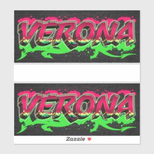 Verona prénom nom autocollant graffiti sticker