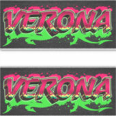 Verona Prénom Nom Graffiti Autocollant Autocollant (Devant)