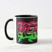 Verona prénom nom Graffiti rouge vert tasse (Gauche)