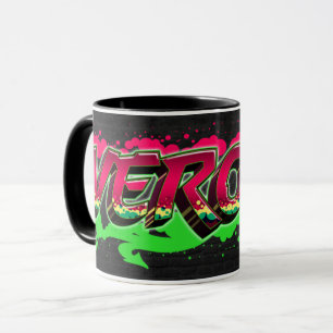 Verona prénom nom Graffiti rouge vert tasse