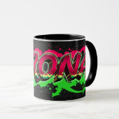 Verona prénom nom Graffiti rouge vert tasse (Devant droit)