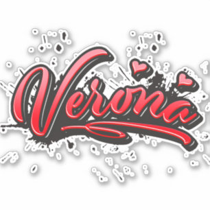 Verona red heart graffiti Autocollants