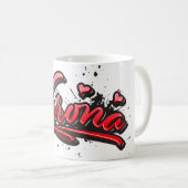 Verona red heart graffiti tasse de café (Devant droit)