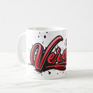 Verona red heart graffiti tasse de café