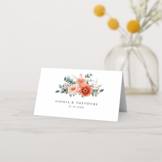 Verona Sunset Helder Sinaasappel Modern Bloemen Hu (Achterkant)