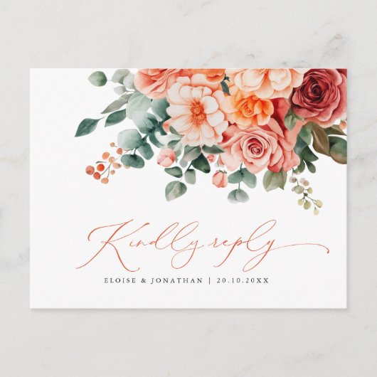 Verona Sunset Helder Sinaasappel Moderne Bloemen R Briefkaart (Voorkant)