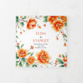 Verona Sunset oranje bloemen en foto bruiloft Drieluik Programma (Cover)