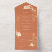 Verona Sunset Tracery Wedding All In One Uitnodiging (Binnen)