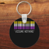 Veronderstel niets Nonbinary de Barcode Enby van d Sleutelhanger (Voorkant)
