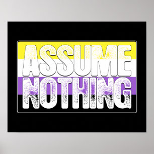 Veronderstel niets Nonbinary Pride Vlag Poster