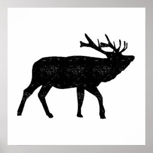 Verondersteld Moose Silhouette Poster
