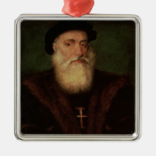 Verondersteld portret van Vasco da Gama c.1524 Metalen Ornament