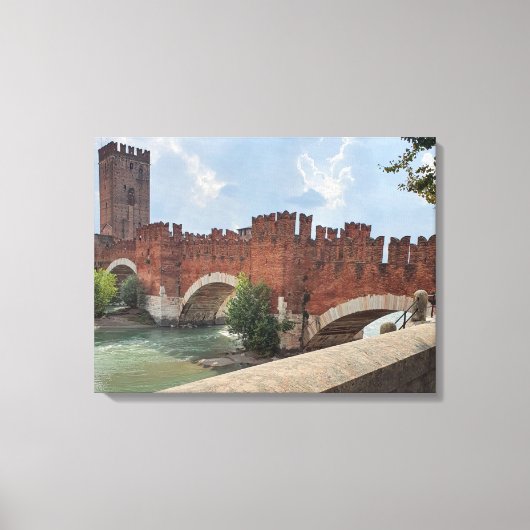 Vérone Castelvecchio Pont vue toile (Recto)