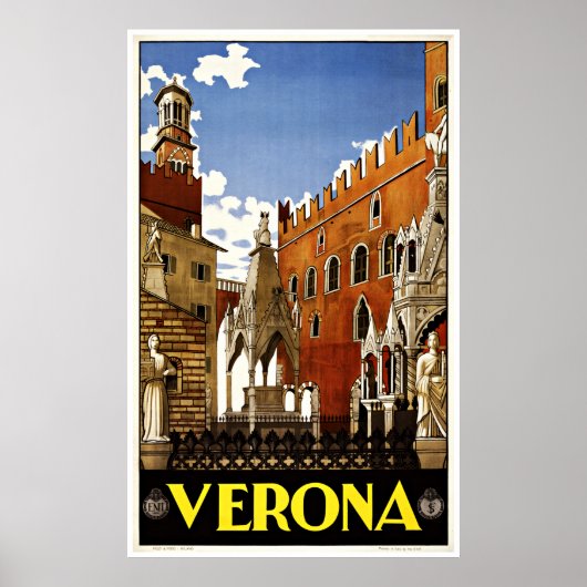 Vérone Italie - Affiches Vintage voyage (Devant)