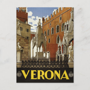 Vérone, Italie Carte postale voyage de style Vinta