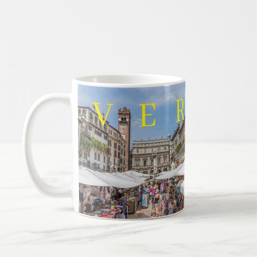 Vérone Piazza Erbe vue tasse de café (Gauche)