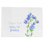 Veronica bruiloft blauw bloemmeisje gunsttas large cadeautasje (Achterkant)