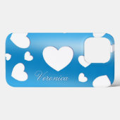 Veronica - Coeurs mignons - coque iphone bleu roma (Verso (horizontal))