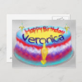 Veronica's Birthday Cake Briefkaart (Voorkant / Achterkant)