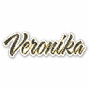 Veronika or noir lettrage Autocollant Stickers
