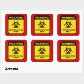 "Verontreinigd gebied (biogevaar) Vierkante Sticker (Vel)