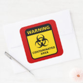 "Verontreinigd gebied (biogevaar) Vierkante Sticker (Envelop)