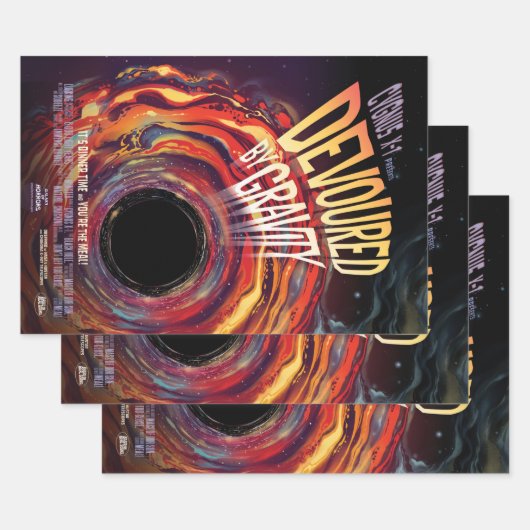 Verontroerd door zwaartekracht Halloween Hole Blac Inpakpapier Vel (Set)