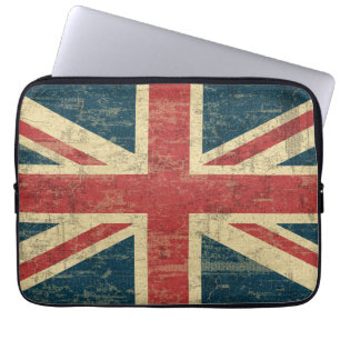 Verontruste de Vintage van Union Jack Laptop Sleeve