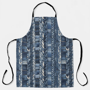 Verontruste en gevlochten Blue Jean Denim Schort