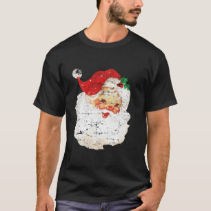 Verontruste  Kerstman gezicht ouderwets T-shirt