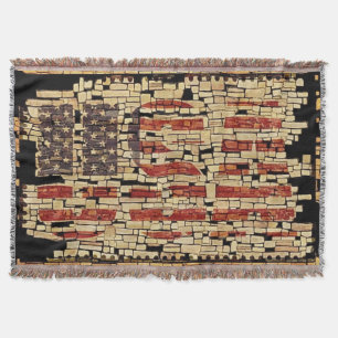 verontruste USA Letters en American Flag Deken