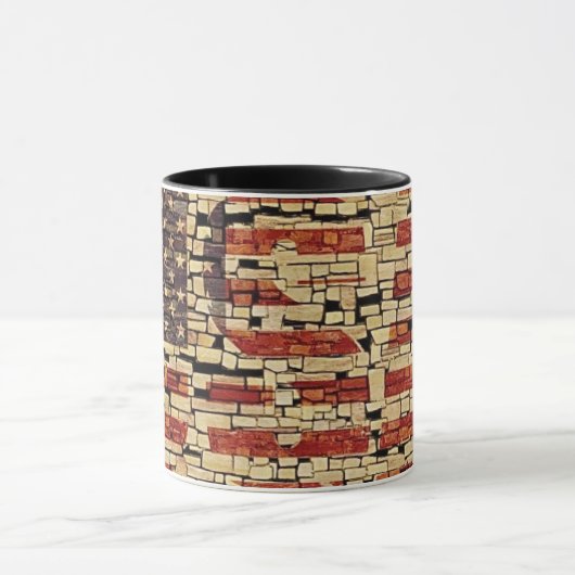 verontruste USA Letters en American Flag Mok (Midden)