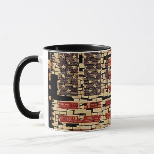  verontruste USA Letters en American Flag Mok (Links)