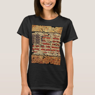 verontruste USA Letters en American Flag T-shirt