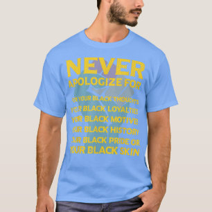 Verontschuldig je nooit voor je zwarte denkers BLM T-shirt