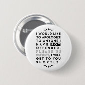 verontschuldigen ronde button 5,7 cm (Voorkant /achterkant)